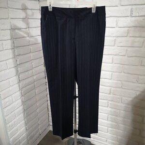 NWT Investments Petites Ladies Size 10P Navy Pinstripe Park Avenue Fit Pants